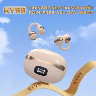 KY99 Mới Nhất Tai Nghe Kẹp Tai, Thiết kế cầu chữ C, Công nghệ nghe hở tai, Tự động nhận dạng trái-phải, Âm thanh nổi cấp HiFi, Điều khiển cảm ứng, Chống nước IPX5, Bluetooth 5.4, Hình dạng đá cuội,Freeclip, Không có cảm giác khi đeo