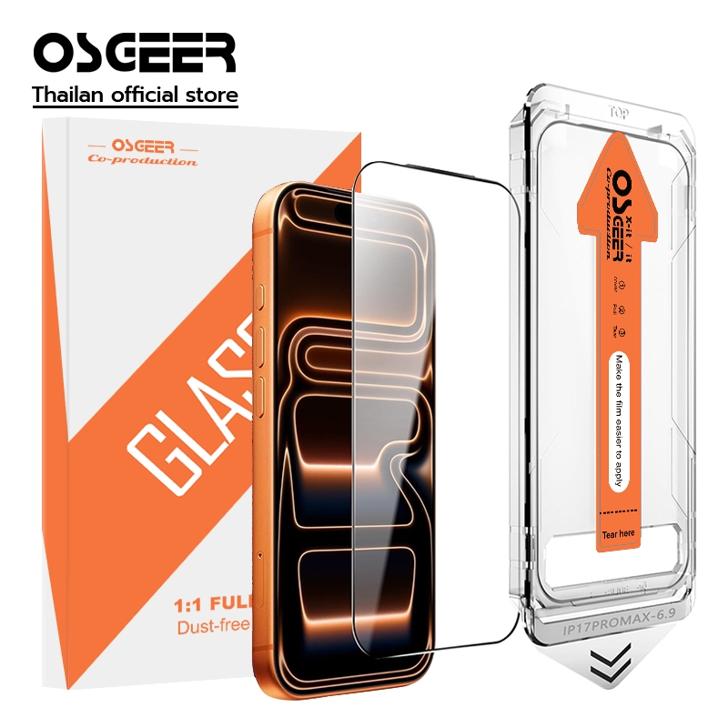 Gói OSGEER cho iPhone 18 11 12 13 14 15 16 17 Pro Max Bảo vệ màn hình, Phim kính cường lực HD có công cụ cài đặt không bụi, Không bong bóng chống trầy xước, Lắp đặt dễ dàng