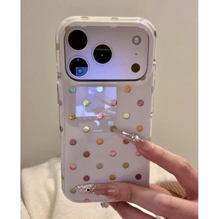 Ốp Điện Thoại Silicon Trắng Sóng Pha Lê Nhiều Màu Sắc Dễ Thương Cho iPhone 17Promax 17Pro 14 15 16 Pro Max 13 Vỏ Di Động Nữ