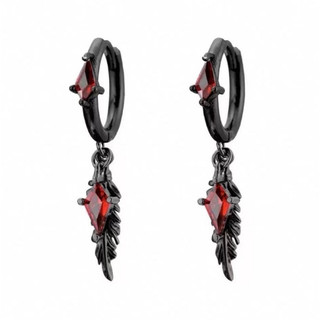 Bông tai phong cách punk đỏ máu tối lớp, kiểu dáng niche, 25.8.11