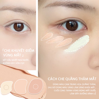 [BÁN SẢN PHẨM MỚI] Bảng che khuyết điểm ba màu sắc làm đẹp lãng mạn Vẻ đẹp lãng mạn cho mắt và mặt Kem che khuyết điểm giúp che và làm sáng quầng thâm Thích hợp cho máng rách