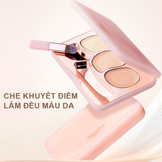 [BÁN SẢN PHẨM MỚI] Bảng che khuyết điểm ba màu sắc làm đẹp lãng mạn Vẻ đẹp lãng mạn cho mắt và mặt Kem che khuyết điểm giúp che và làm sáng quầng thâm Thích hợp cho máng rách