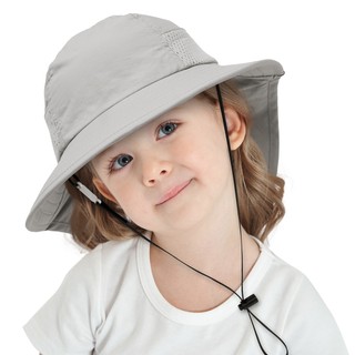 Mũ che nắng mùa hè cho trẻ em Mũ che nắng cho bé trai và bé gái Thiết kế mũ xô có vành lớn và khăn choàng thích hợp cho bé 1-6 tuổi