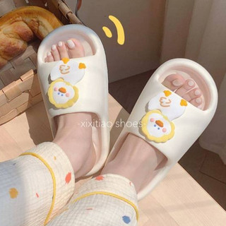 Xixitiao Dép Đi Trong Nhà Mùa Hè Với Họa Tiết Vịt Hoạt Hình Đế Dày Mềm Mại Kiểu Dáng Giản Dị