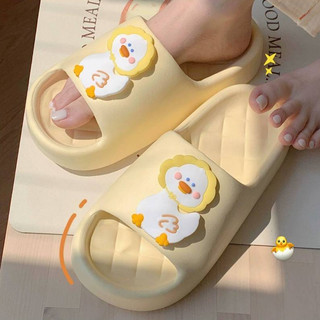 Xixitiao Dép Đi Trong Nhà Mùa Hè Với Họa Tiết Vịt Hoạt Hình Đế Dày Mềm Mại Kiểu Dáng Giản Dị
