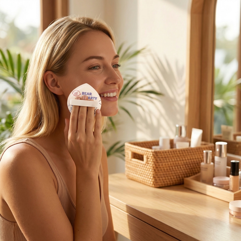 Khá Hộp Quà Tặng Bột Puff Set 1 Chiếc Đóng Hộp Trang Điểm Bọt Biển Che Khuyết Điểm Mềm Mại Co Giãn Cotton Mặt Đế Trang Điểm Dụng Cụ Mỹ Phẩm Puff