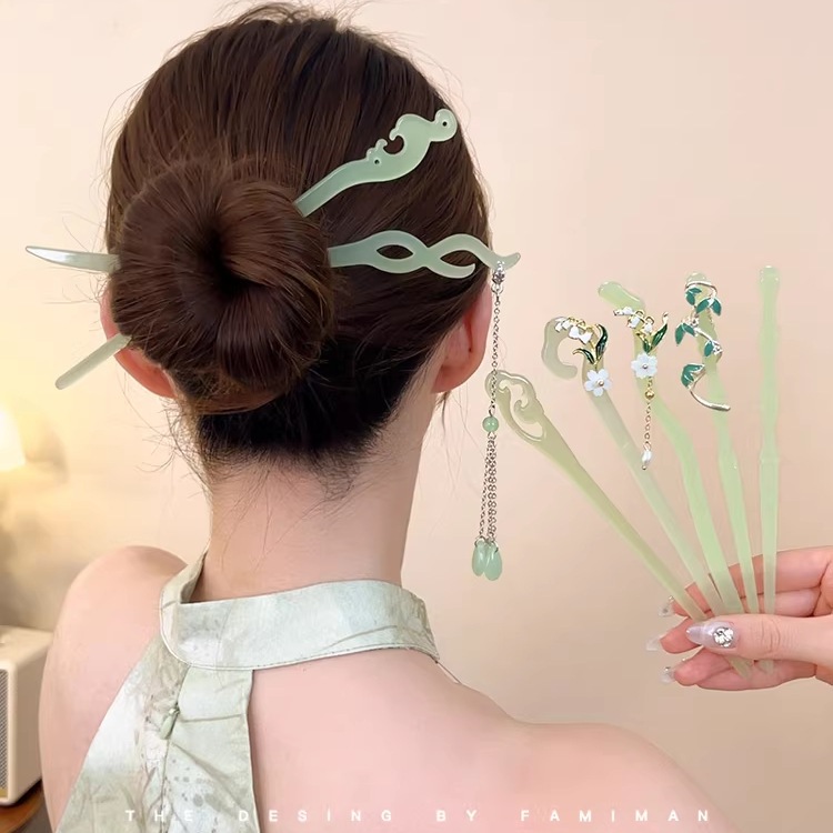 Kẹp Tóc Phong Cách Trung Hoa Mộc Lan, Tua Rua và Đầu Lưng