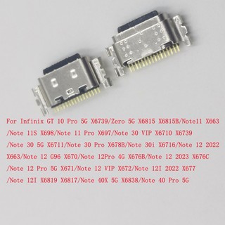 10-100 Cái Đầu Nối Usb Cắm Cho Infinix Note 11 11S 12 30 VIP 30i 12I 40X GT 10 Pro Zero GT10 G96 Đế Sạc Loại C Jack X698 X663 X6819 X6817 X697 X6710 X6739 X6711