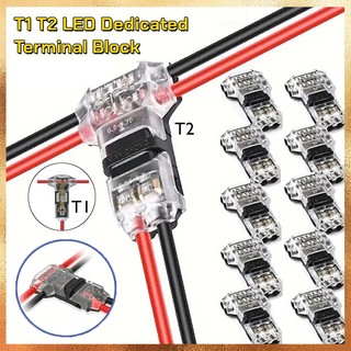 50 Chiếc Đầu Nối Dây Điện Áp Thấp Không Sọc Dây Kết Nối Dây 3 Chiều T1 / T2 / D2 Loại 2 Chân Cho Dây AWG 24-18