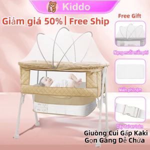 Nội Đa Năng Kiddo, giường cũi em bé | giảm giá 50% | Cũi Vải Cho Bé Sơ Sinh- Miễn Phí Nệp +Màn chống muỗi | An toàn cho bé,Chống Trào Ngược,Gấp Gọn Với