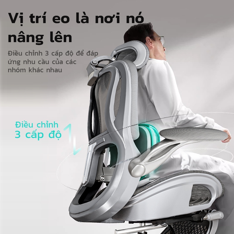 Ghế công thái học Xpanse W009 Tựa tay 6D sinh học bản Max,vải lưới Aero điều chỉnh nhiệt độ | ghế gaming | ghế làm việc