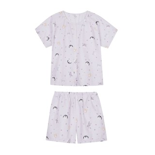 Bộ đồ ngủ nữ với cardigan cổ tròn, thiết kế đáng yêu, phù hợp làm đồ gia đình