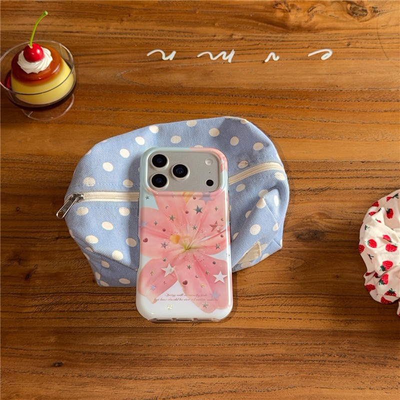Ốp điện thoại iPhone 17 Pro max 16 Pro Max Star Lily Flower pattern TPU materia IMD