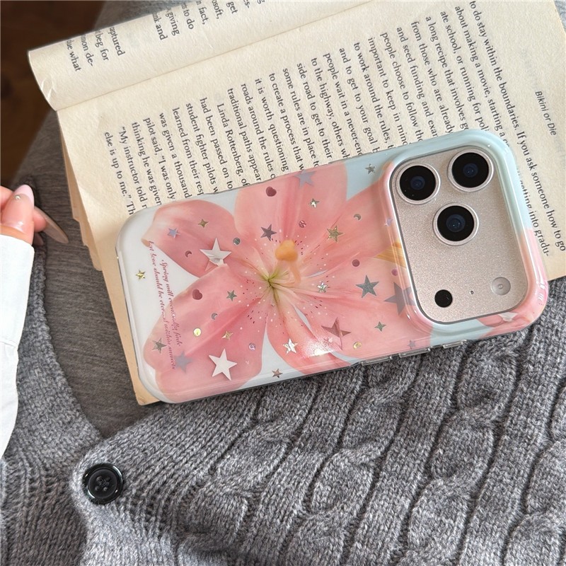 Ốp điện thoại iPhone 17 Pro max 16 Pro Max Star Lily Flower pattern TPU materia IMD