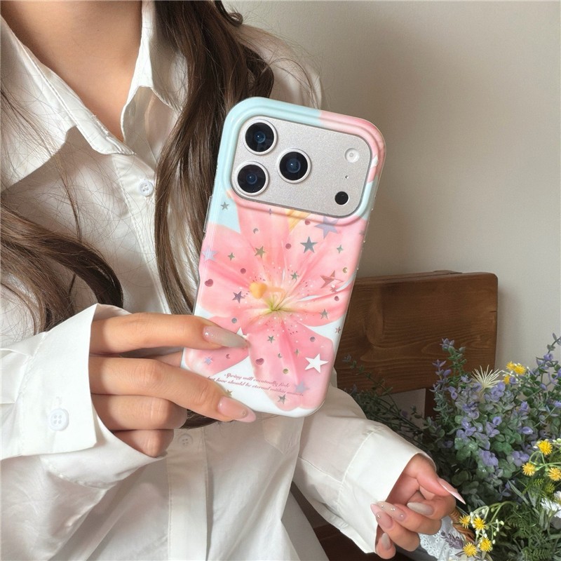Ốp điện thoại iPhone 17 Pro max 16 Pro Max Star Lily Flower pattern TPU materia IMD
