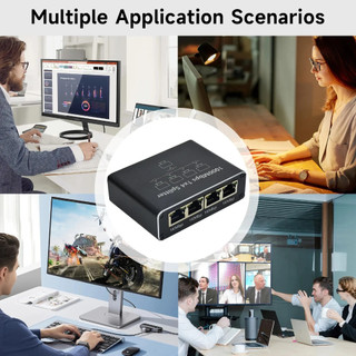 Bộ chia Gigabit Ethernet 1 đến 2 / 3 / 4 Cổng, Bộ chia Internet LAN RJ45 1000Mbps cho Hub / Switch / Router / Set-Top Box / TV kỹ thuật số