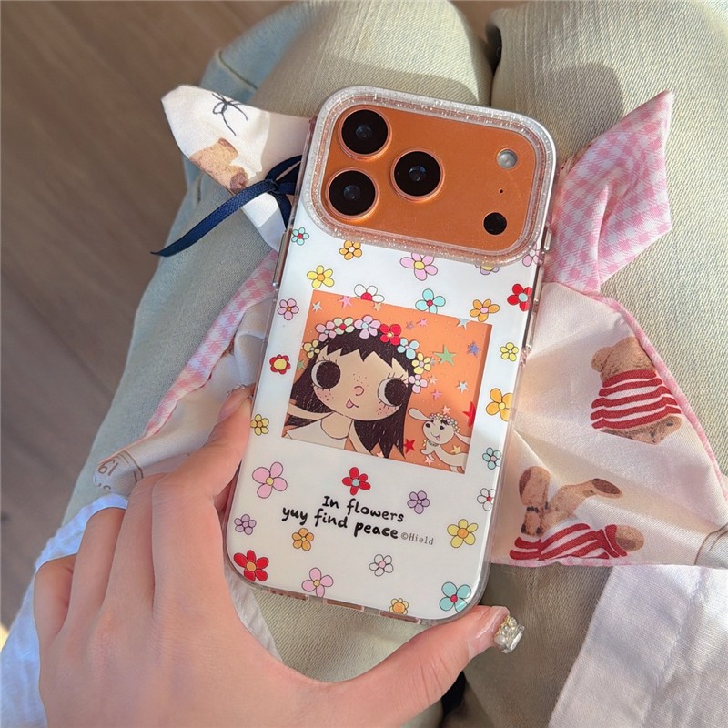 Ốp điện thoại iPhone 17 Pro max 16 Pro max Flower Girl họa tiết TPU materia IMD