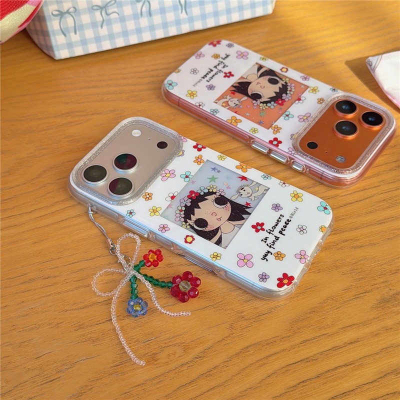 Ốp điện thoại iPhone 17 Pro max 16 Pro max Flower Girl họa tiết TPU materia IMD
