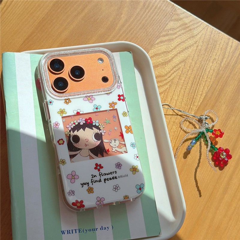 Ốp điện thoại iPhone 17 Pro max 16 Pro max Flower Girl họa tiết TPU materia IMD