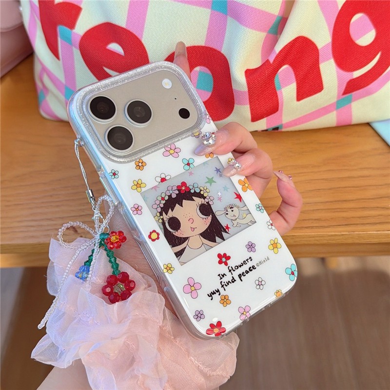 Ốp điện thoại iPhone 17 Pro max 16 Pro max Flower Girl họa tiết TPU materia IMD