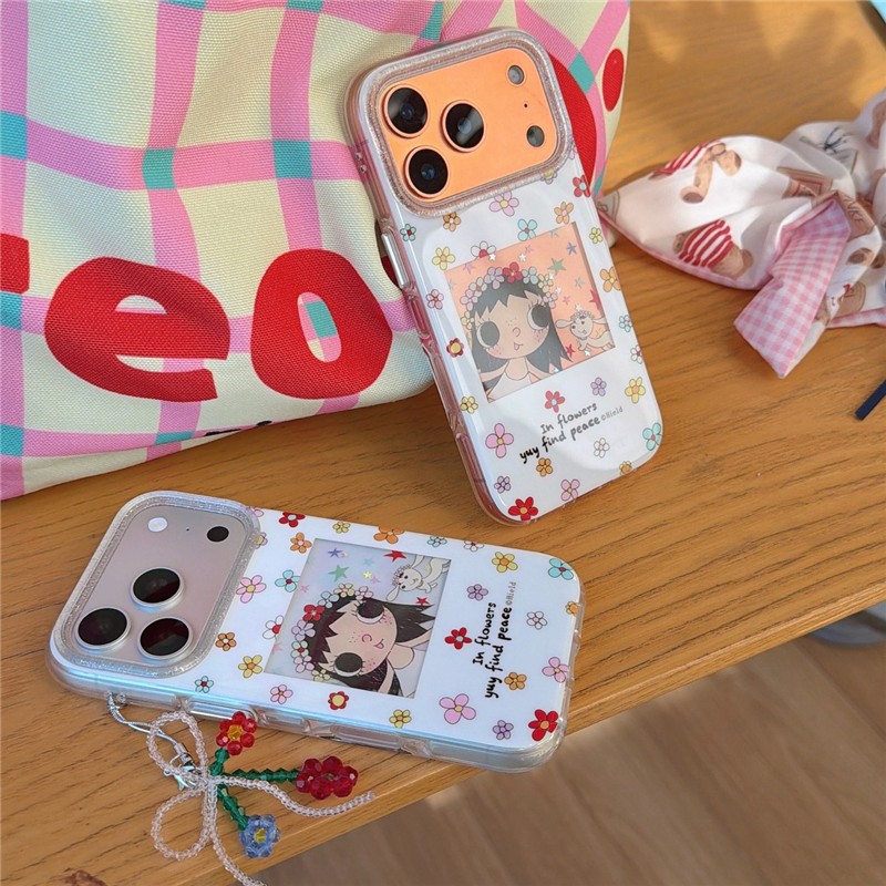 Ốp điện thoại iPhone 17 Pro max 16 Pro max Flower Girl họa tiết TPU materia IMD