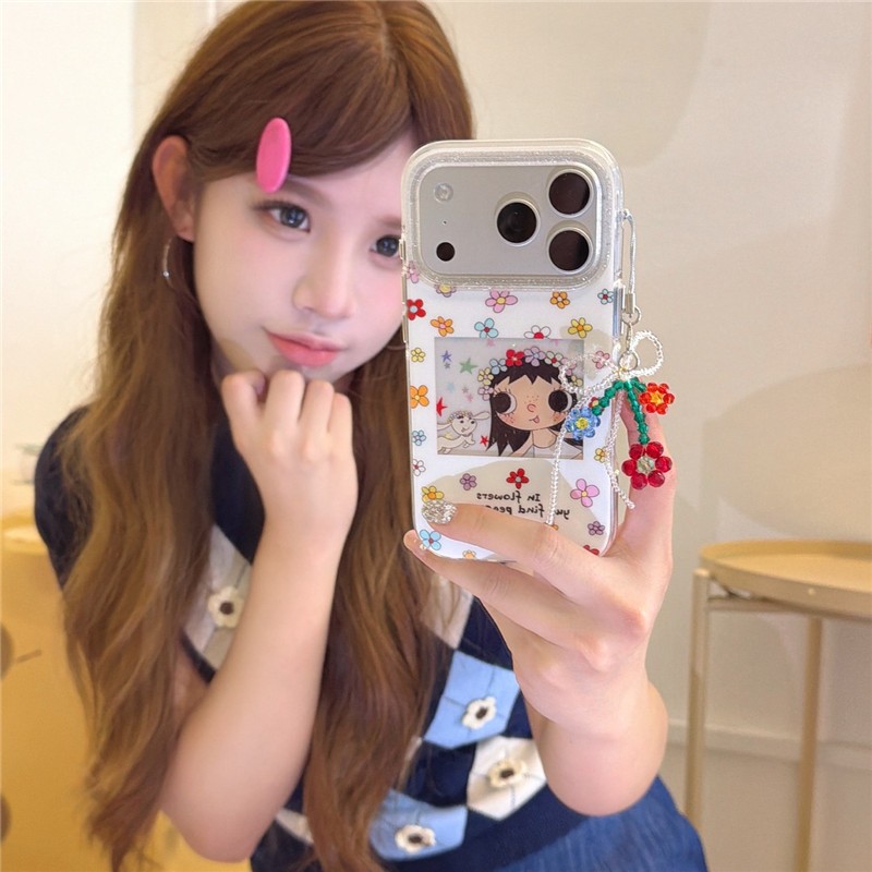 Ốp điện thoại iPhone 17 Pro max 16 Pro max Flower Girl họa tiết TPU materia IMD
