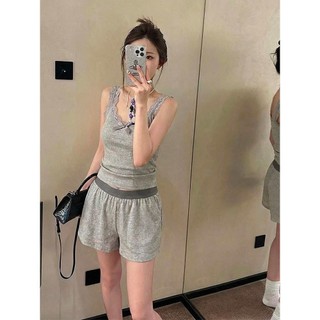 Nơ ren chắp vá Bộ đồ ngủ yếm nữ thắt lưng đệm ngực