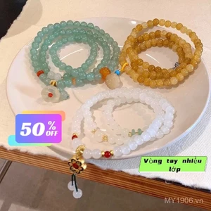 Vòng tay chuỗi hạt xếp chồng kiểu Trung mới cho nữ, trang sức phụ kiện, phong cách học sinh cao cấp, vòng tay tinh tế nhỏ gọn