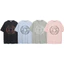 AC Letter Vintage Đau Khổ Nút In Logo Áo Thun Unisex, Áo Thun Nam, Xám, Màu Hồng, Xanh Đầy Màu Sắc, Màu Lauren Màu Đen