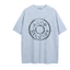 AC Letter Vintage Đau Khổ Nút In Logo Áo Thun Unisex, Áo Thun Nam, Xám, Màu Hồng, Xanh Đầy Màu Sắc, Màu Lauren Màu Đen