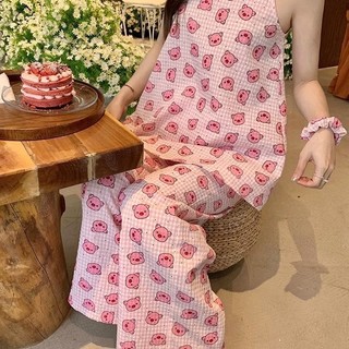 Dây đeo lợn dễ thương, đồ ngủ nữ mỏng nhẹ và bộ quần áo gia đình