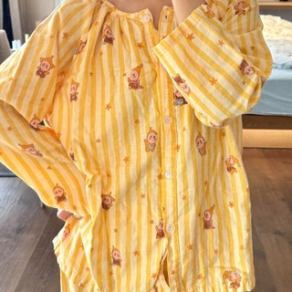 Bộ đồ ngủ nữ họa tiết hoạt hình ngôi sao, quần dài tay ngắn, bộ hai mảnh