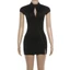 Váy Mini Eo Quấn Rỗng Cổ Mockneck Tay Ngắn Phong Cách Trung Hoa Cho Mùa Hè