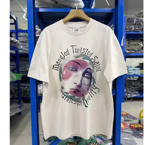 Áo thun Unisex Cotton nguyên chất in hình nhân vật đường phố cao cấp, áo thun nam