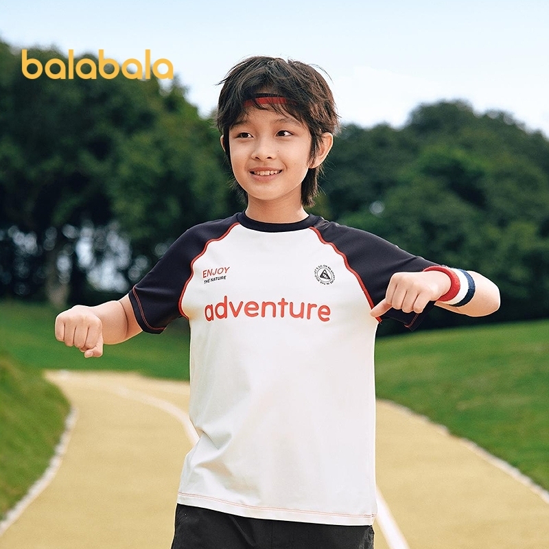 Áo thun balabala Boy Moisture Wicking Nhanh Khô 2026 Mùa Hè Đơn Giản Thể Thao Ngoài Trời Trường Hoạt Động Chơi Hàng Ngày Mặc Thường Ngày Thoáng Khí Mềm Mại Thoải Mái Phong Cách Cơ Bản Áo Phông Bé Trai