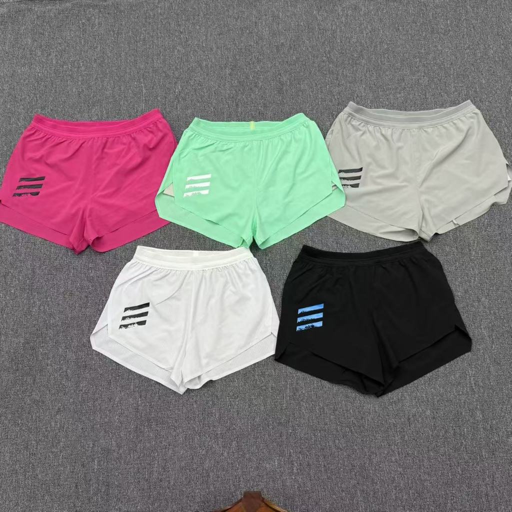 Quần Short Thể Thao Nhiều Lớp Nam Nữ, Có Túi và Dây Thắt Lưng, Khô Nhanh cho Marathon