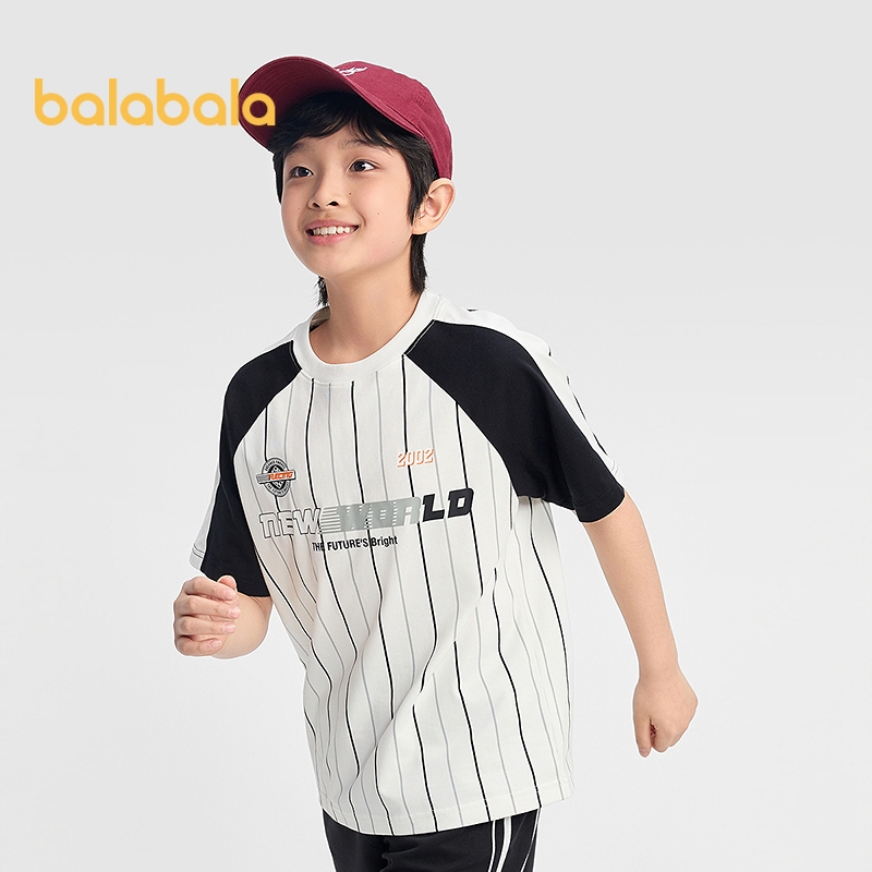 Áo thun balabala Boy Moisture Wicking Quick Dry 2026 Khối màu mùa hè Thời trang Thể thao Active Play School Chuyến đi ngoài trời thoáng khí Mềm mại thoải mái cho bé trai Áo thun mùa hè