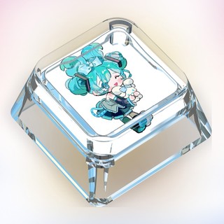 Miku Keycaps Hoạt Hình Dễ Thương Keycaps Tùy Chỉnh Bàn Phím Cơ Trong Suốt Keycaps