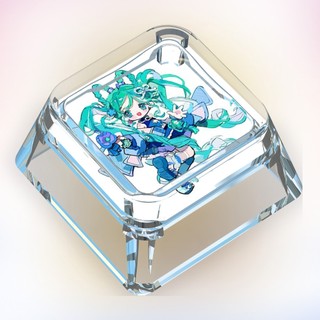 Miku Keycaps Hoạt Hình Dễ Thương Keycaps Tùy Chỉnh Bàn Phím Cơ Trong Suốt Keycaps