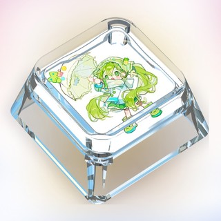 Miku Keycaps Hoạt Hình Dễ Thương Keycaps Tùy Chỉnh Bàn Phím Cơ Trong Suốt Keycaps