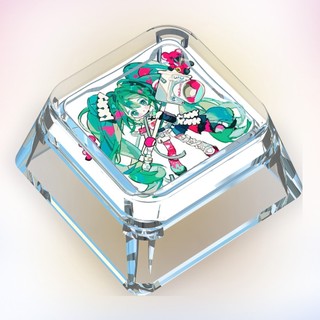 Miku Keycaps Hoạt Hình Dễ Thương Keycaps Tùy Chỉnh Bàn Phím Cơ Trong Suốt Keycaps