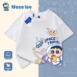 Áo thun NASA Doraemon nam nhi tay ngắn 2026 mới đồ mặc mùa hè nữ nhi chất liệu cotton áo trẻ em thời thượng