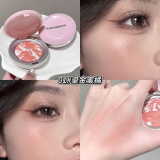 Phấn Má Đơn Sắc KAKASHOW - Hoàn thiện màu mờ tự nhiên, lâu trôi & không thấm nước, mịn màng & sắc tố cao, Phấn má hồng tông màu cam C670