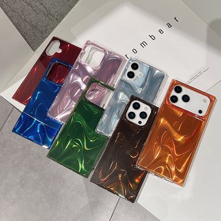 Ốp Điện Thoại Vuông Họa Tiết Lụa Nhiều Màu Sắc Sang Trọng Thích Hợp Cho iPhone 13 14 15 16 17 Pro Max Bao Gồm Tất Cả Vỏ Silicon Chống Rơi