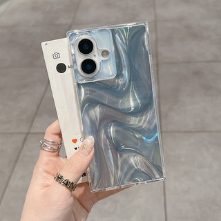 Ốp Điện Thoại Vuông Họa Tiết Lụa Nhiều Màu Sắc Sang Trọng Thích Hợp Cho iPhone 13 14 15 16 17 Pro Max Bao Gồm Tất Cả Vỏ Silicon Chống Rơi