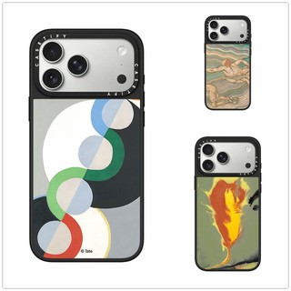 Từ Tính Không Dây Cho iPhone 17 16 15 14 13 Pro Max Plus Vô Tận Núi Lửa Flare Cạnh Đen Cứng Mặt Sau Gương Bao Khắc Logo