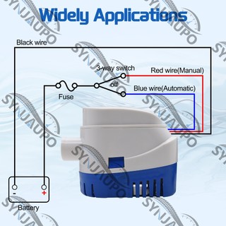 Máy bơm nước biển tự động 12V 1100GPH, chìm cho du thuyền, thuyền động cơ