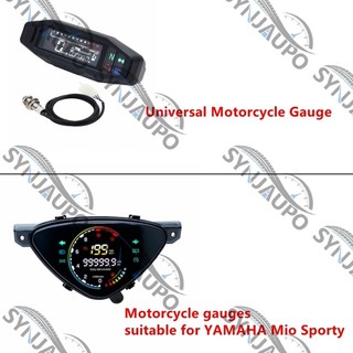 Đồng hồ tốc độ kỹ thuật số mới Đồng hồ đo xe máy RPM EFI ECO Đồng hồ đo dầu Tổng số dặm Đồng hồ đèn pha tự động cho YAMAHA Mio Sporty