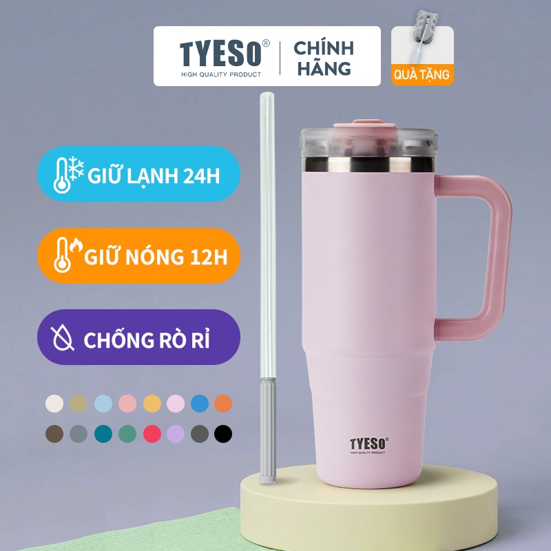 Bình Giữ Nhiệt TYESO dáng thể thao với thép không gỉ hai lớp tumbler bottle 900ml 1200ml TS-8866/8868