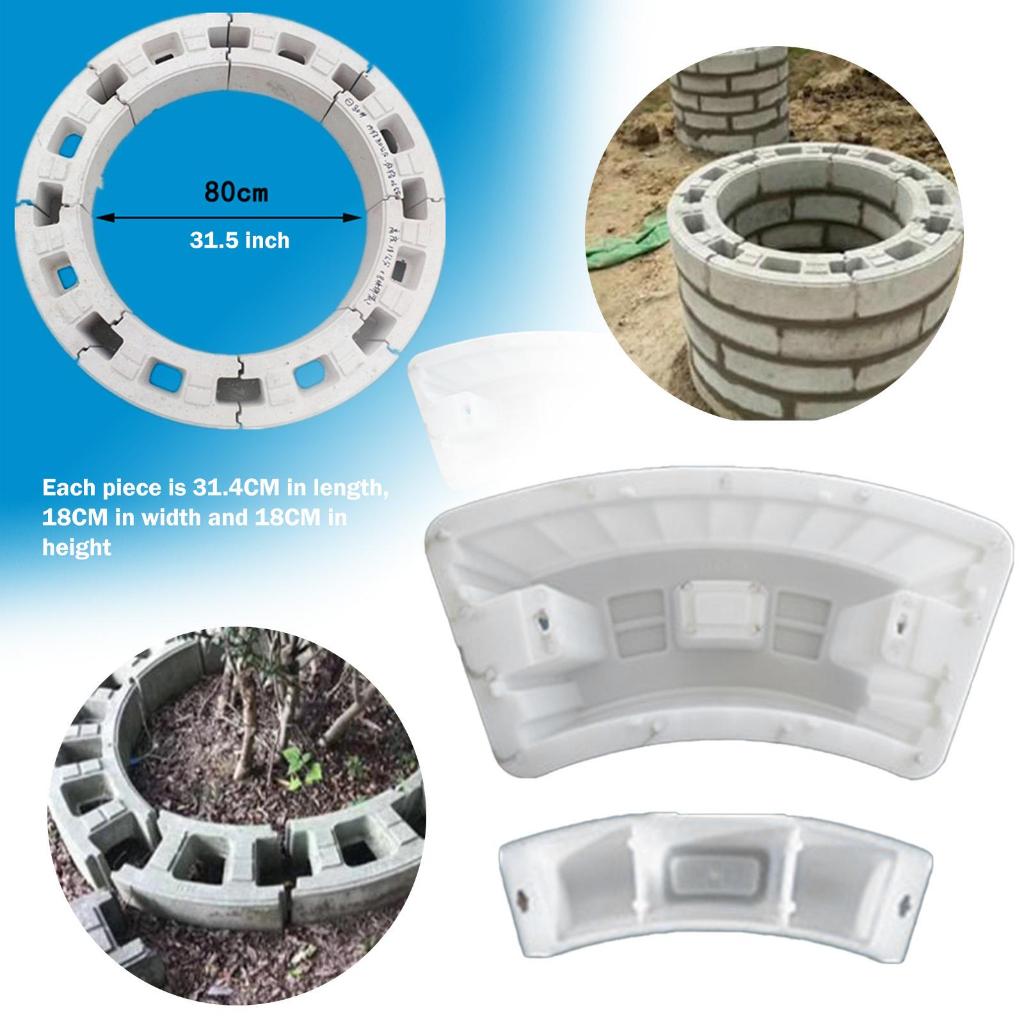 60-200cm DIY Well Maker Khuôn nhựa ABS Mặt đất tròn khối bê tông mô-đun cho hàng rào sân vườn Trang trí xi măng